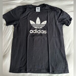 Adidas Black Tee with White Trefoil Logo
